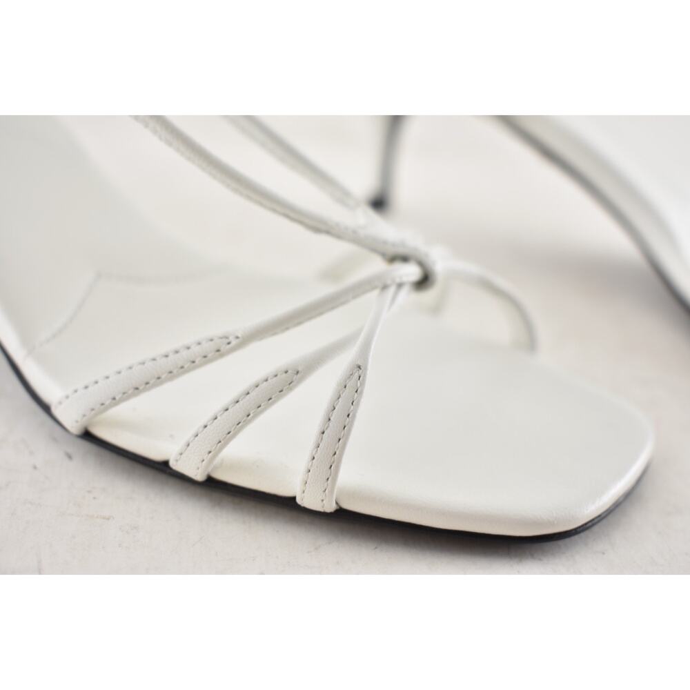 Prada Capretto Strappy 55mm White Leather Slingback Sandal Mule Kitten Heel 41 - Picture 8 of 16